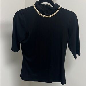 Generation Love Black Top with Gold Chain Detail